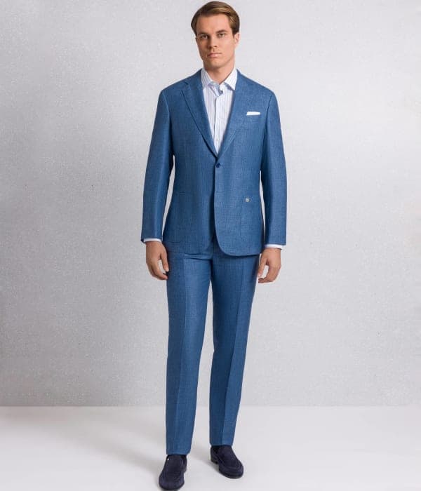 Wool and Linen Blend Deconstructed Suit